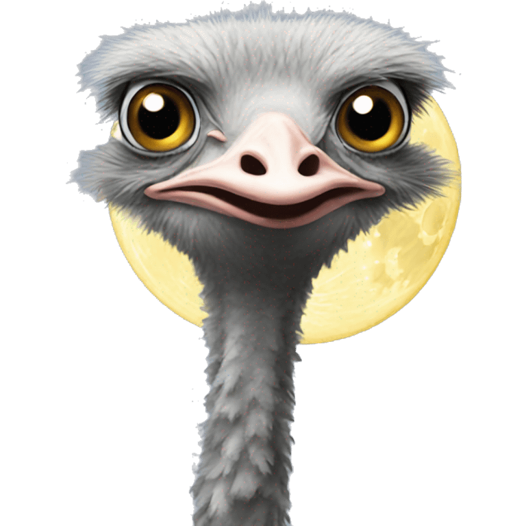 Ostrich on the moon emoji