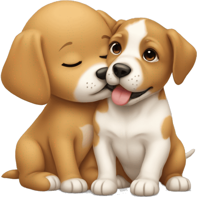 Baby kissing a dog emoji