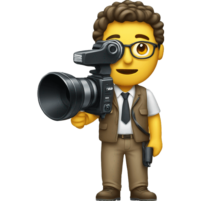 journalist with camera and microphone emoji