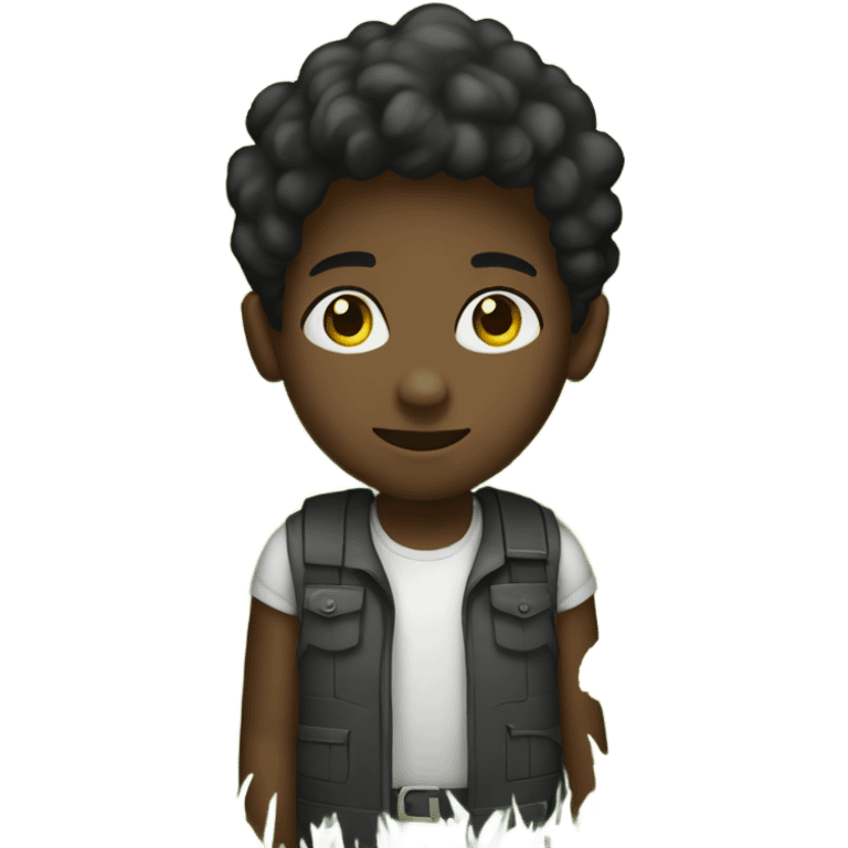 Black kid in the field emoji