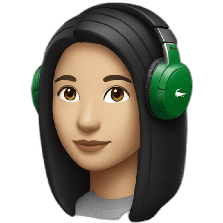 Lacoste headphone latina girl with black lacoste hoodie emoji