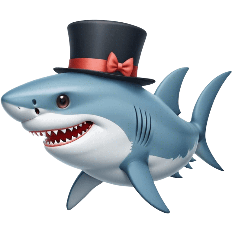 Shark with a top hat emoji