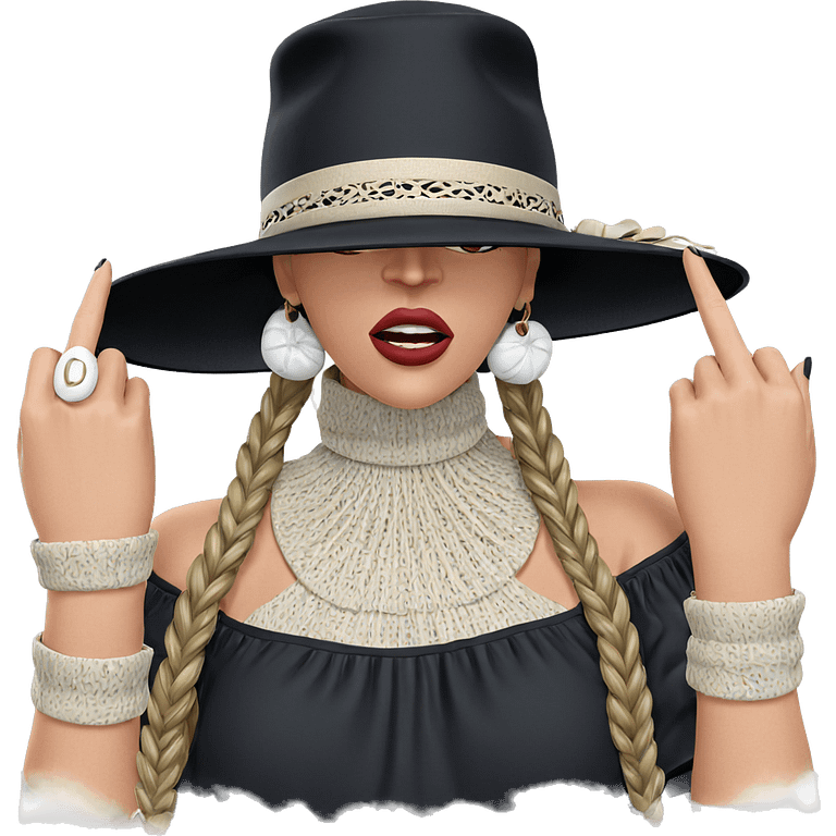 girl in hat and dress emoji