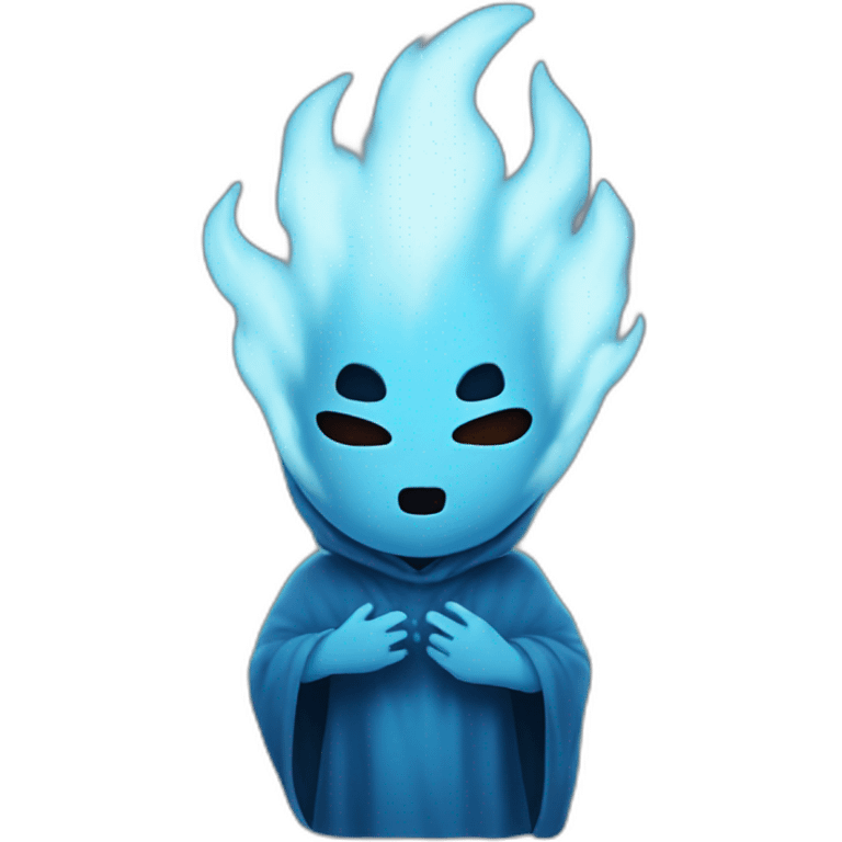 little blue spirit flame no face emoji