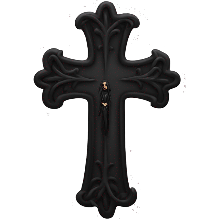 black goth cross  emoji