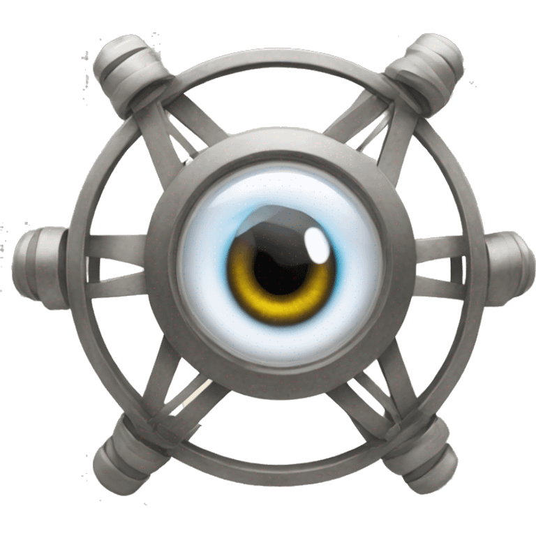 Gyroscope with eyes along the rings emoji