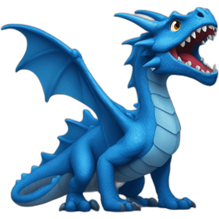 blue scary dragon, simple emoji