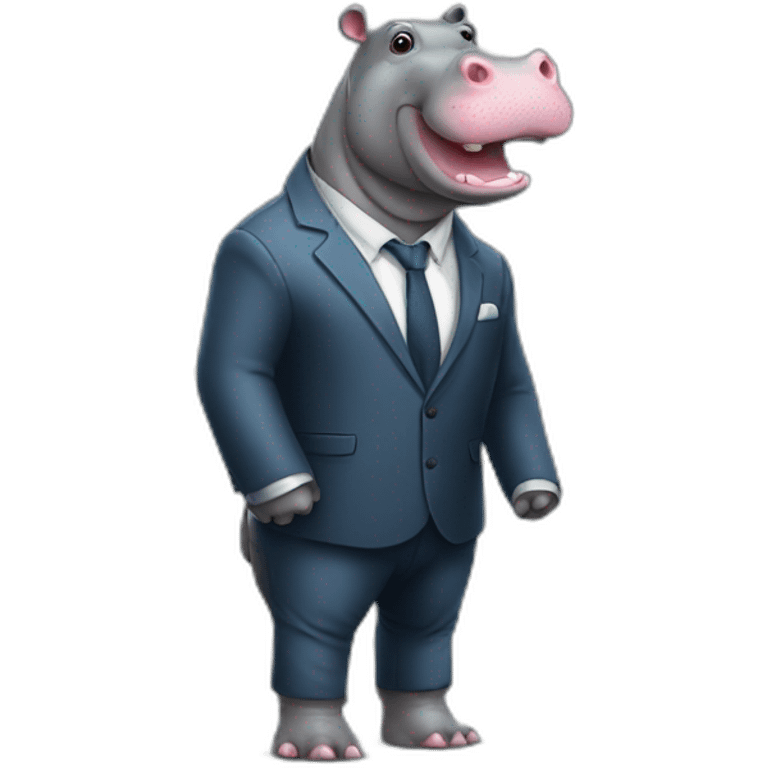 hippopotamus in a suit emoji