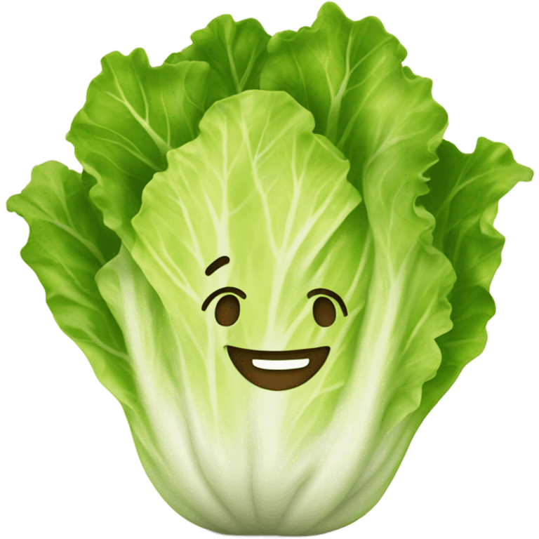 lettuce with happy face emoji