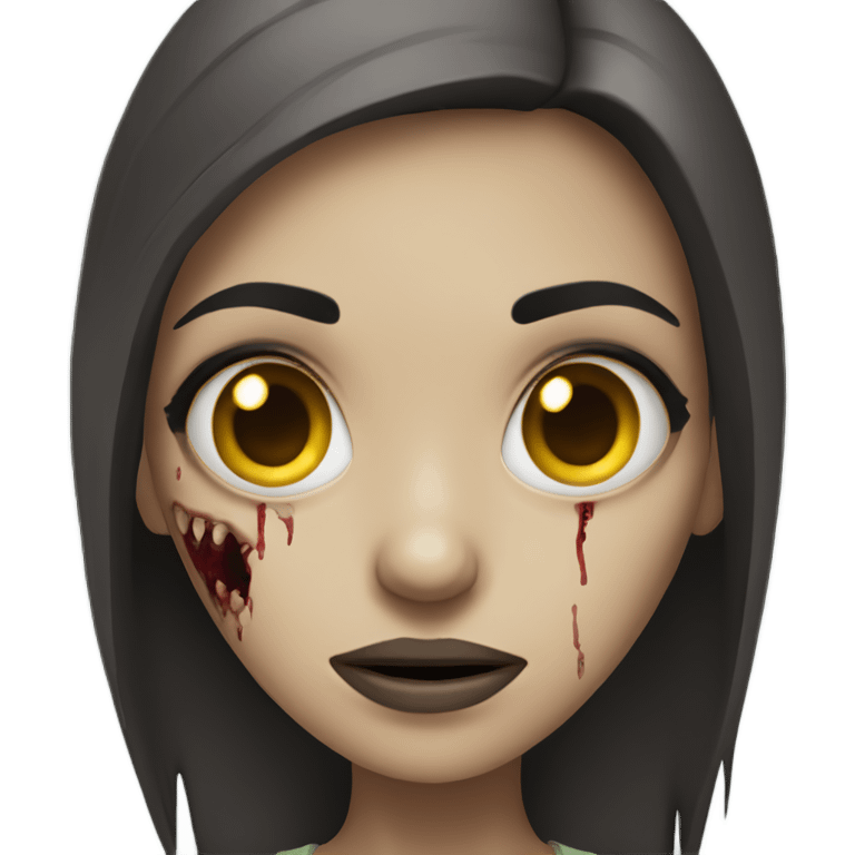 brunette zombie girl  emoji