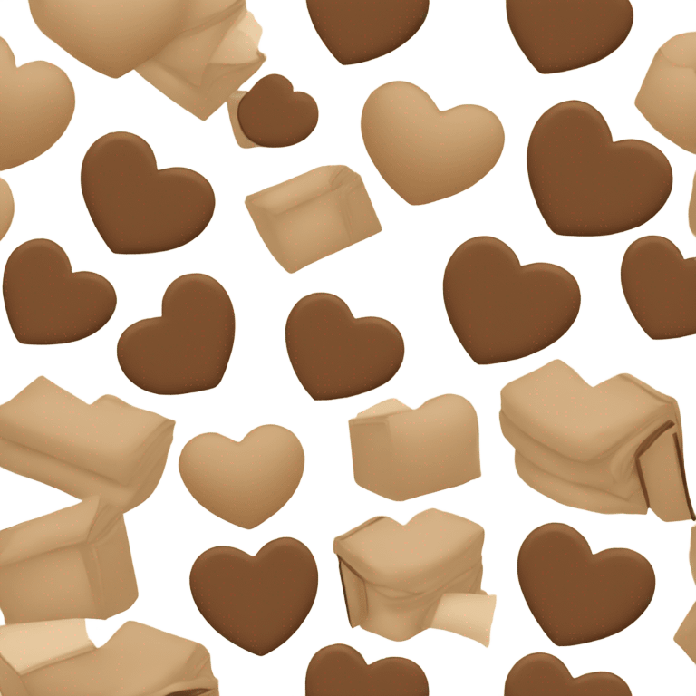 beige books and brown heart emoji