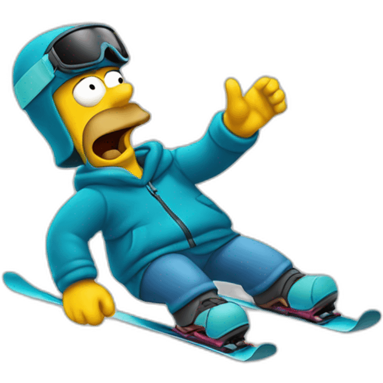 Homer simpson qui fais du ski emoji