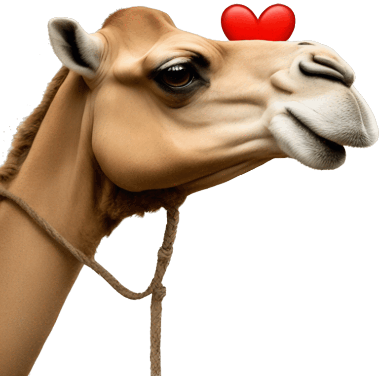 heart on top of camel emoji