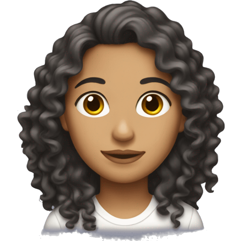 Latina with long curly hair emoji