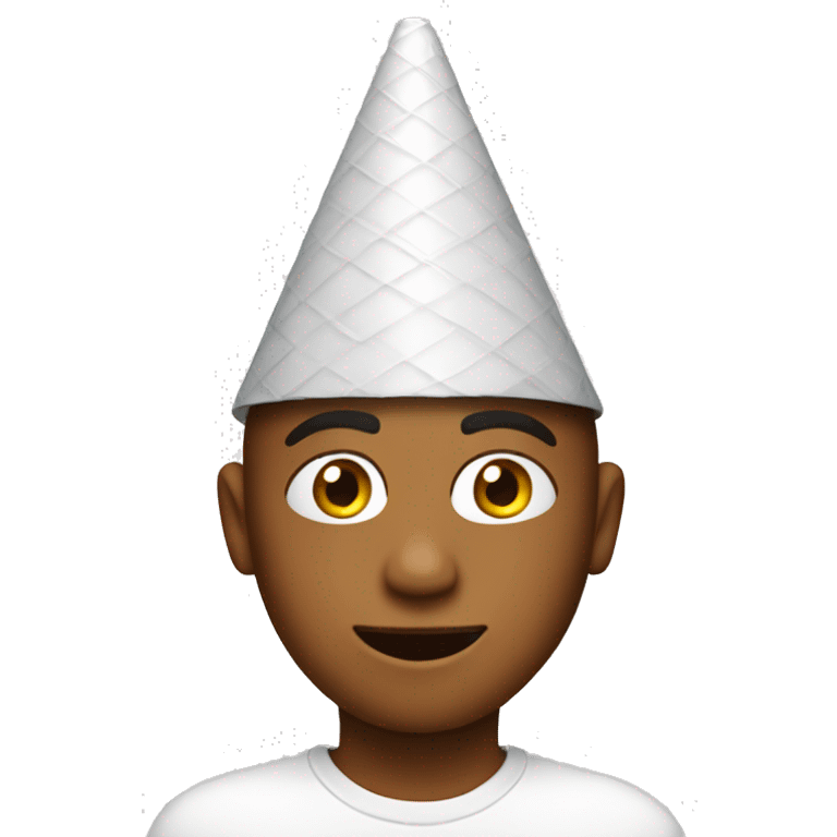 dumb kid with cone on head emoji