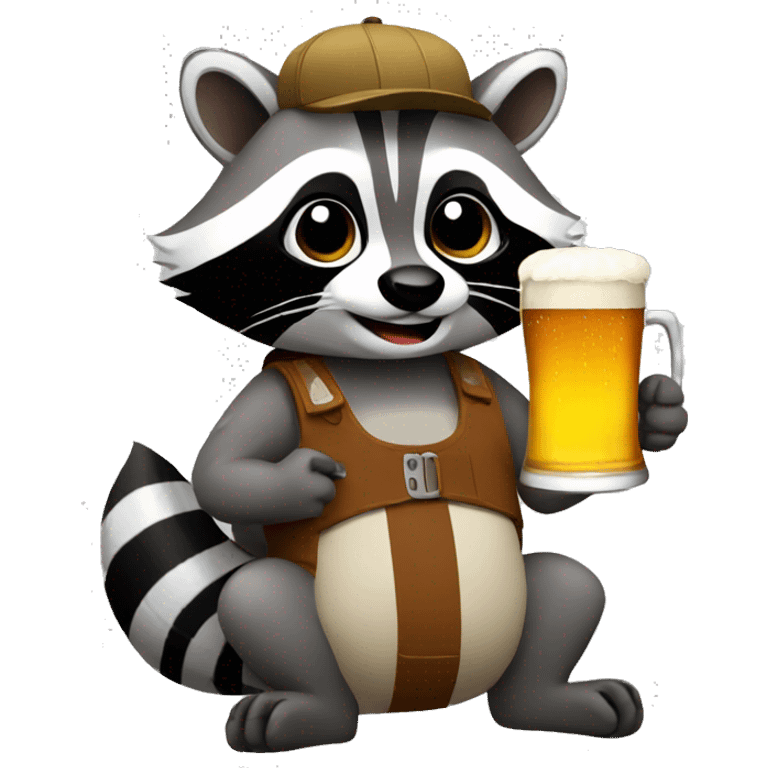 raccoon holding beer emoji