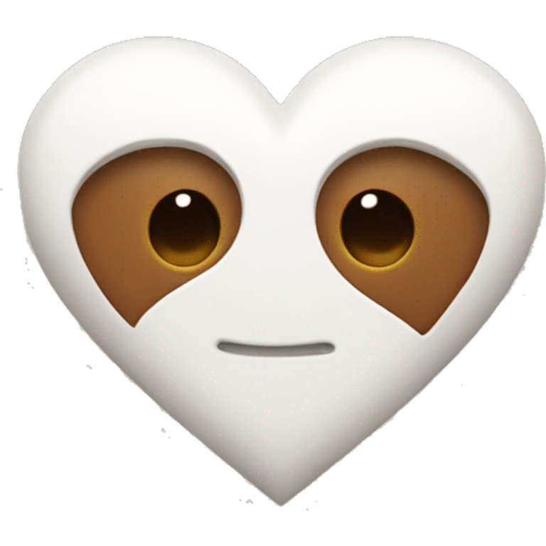 White and brown heart  emoji