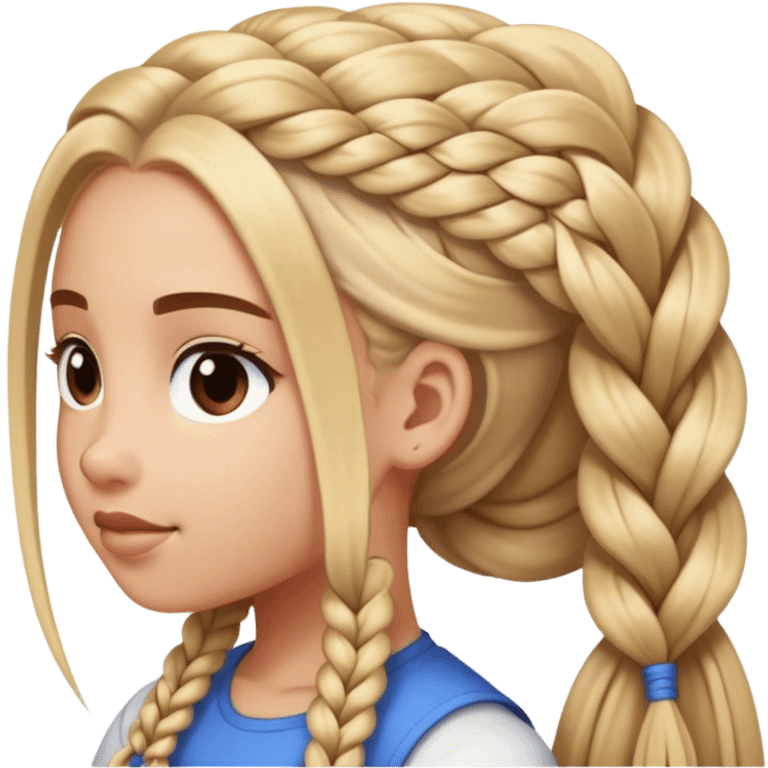 Girl braiding someone’s long hair emoji