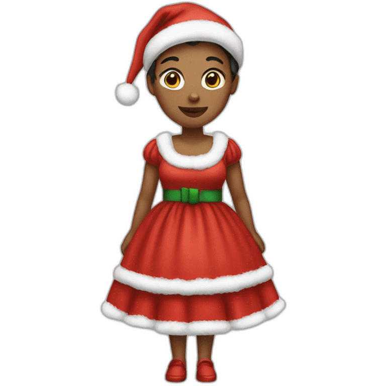 Woman in christmas dress, full body emoji