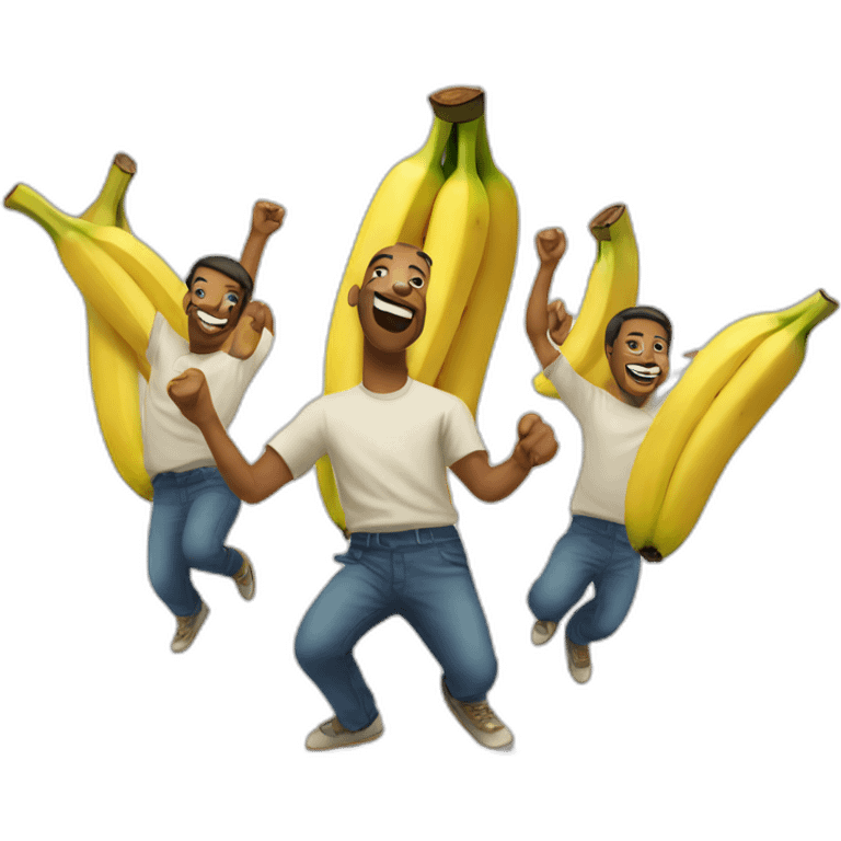 dancing bunch of banana emoji