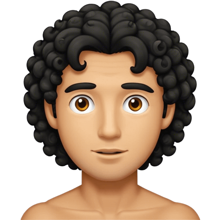 Guy with curly black hair  emoji