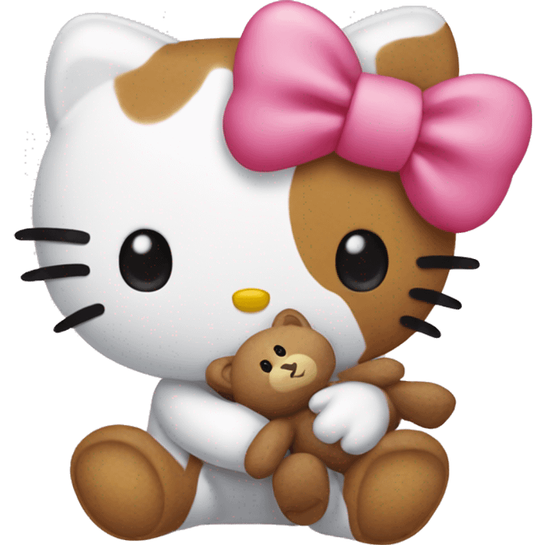 hello kitty with teddy bear emoji