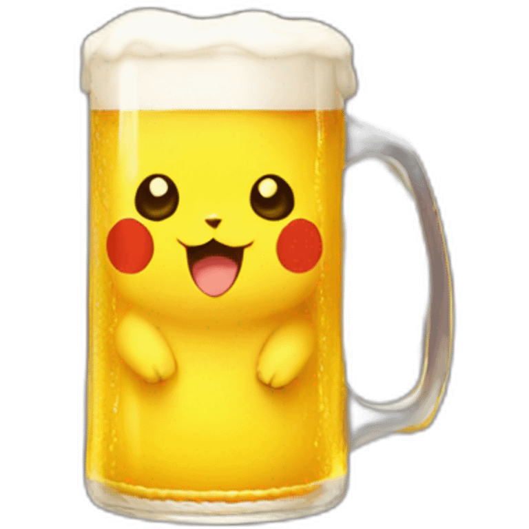 Pikachu drink beer  emoji