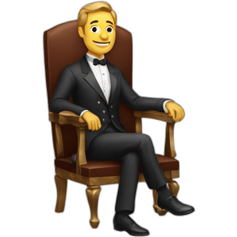 A handsome man sitting in a rich man's chair emoji