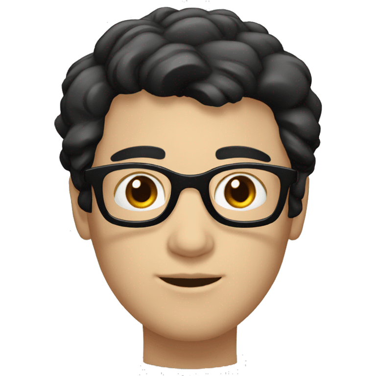 white skin male with very short black hair, round glasses emoji