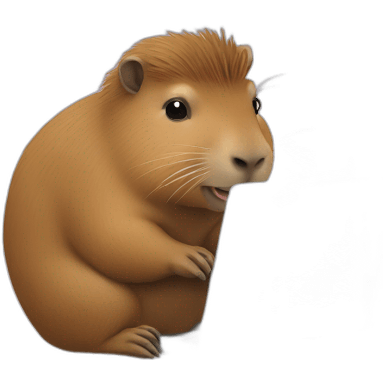 capybara is working on a laptop emoji