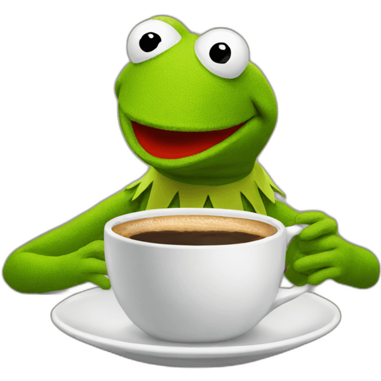 kermit drinking a cup of coffee emoji