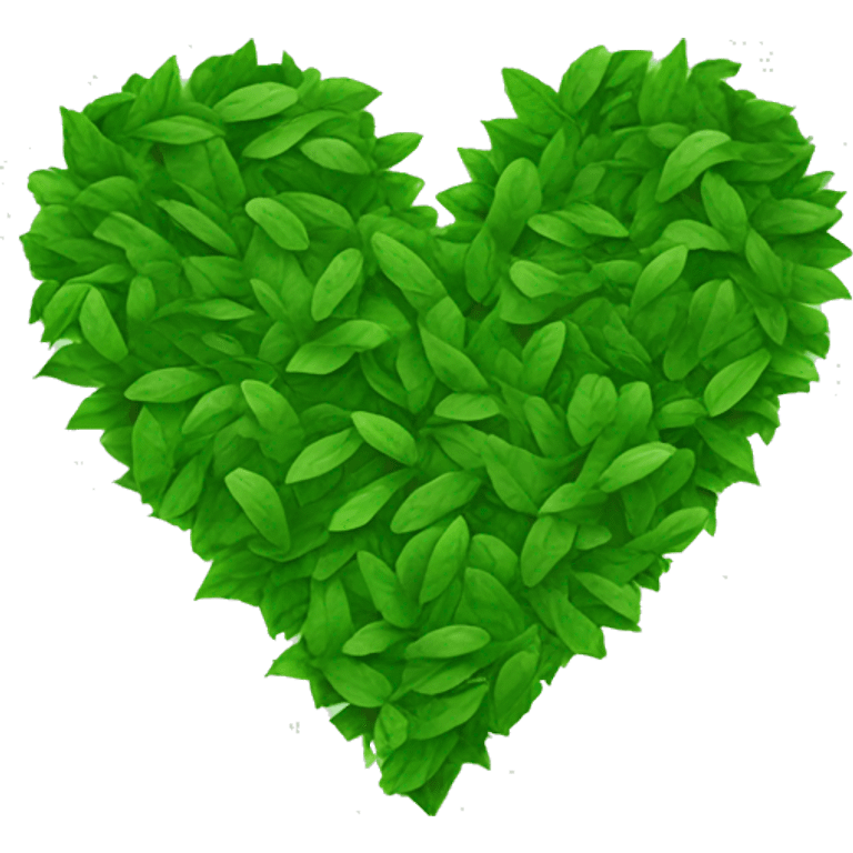 Heart made of green leaves  emoji