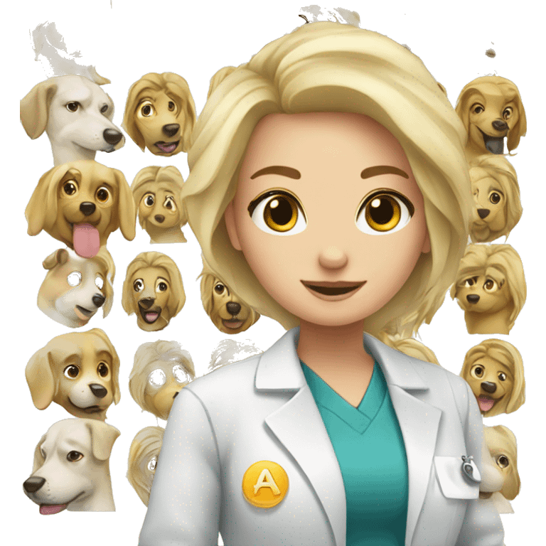 a blonde girl veterinarian emoji