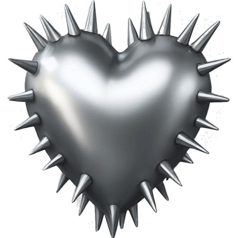 metal heart with chrome spikes emoji