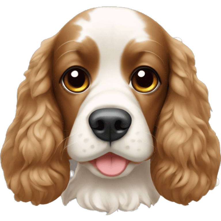 Cocker spaniel with white dots on its face emoji