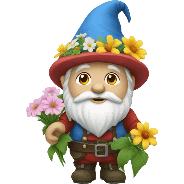 Gnome with flowers emoji