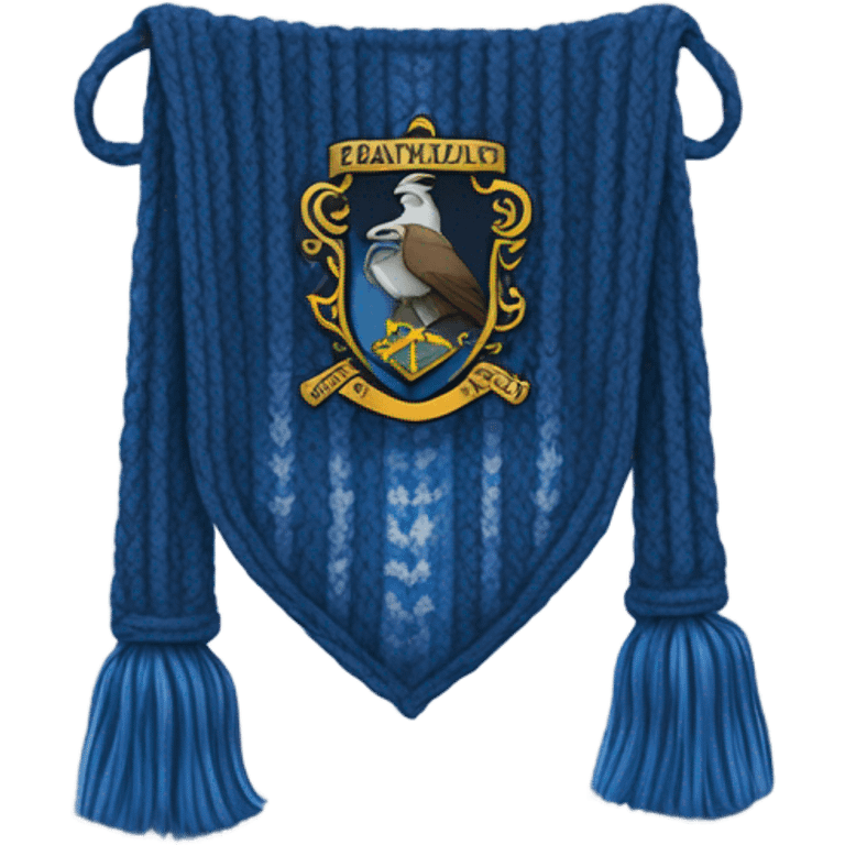 blue knitted Ravenclaw scarf emoji