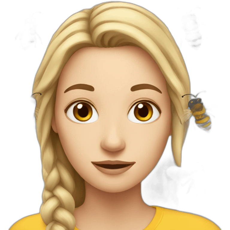 a white women with bees emoji