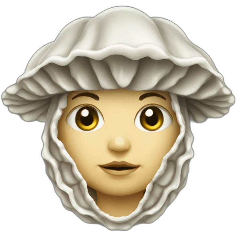 Personification oyster baby in shield emoji