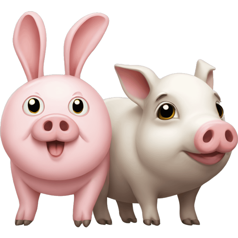 Pig and rabbit  emoji