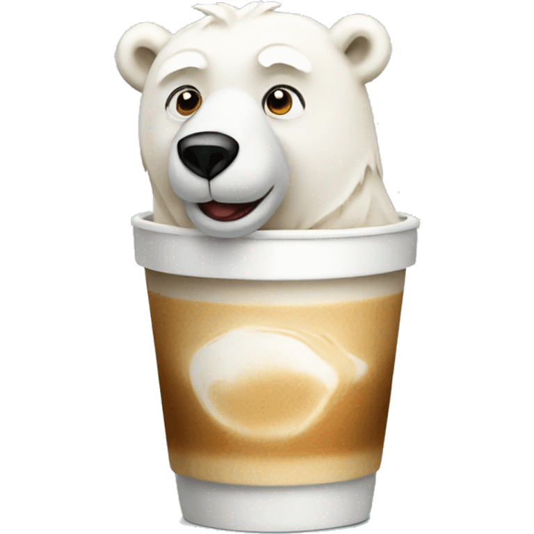 polar bear with latte emoji