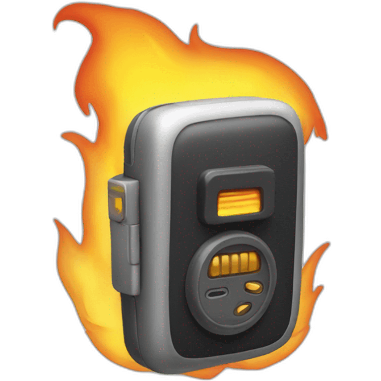 beeper inside of a flame emoji