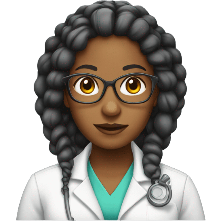 Female African American scientist with braids emoji