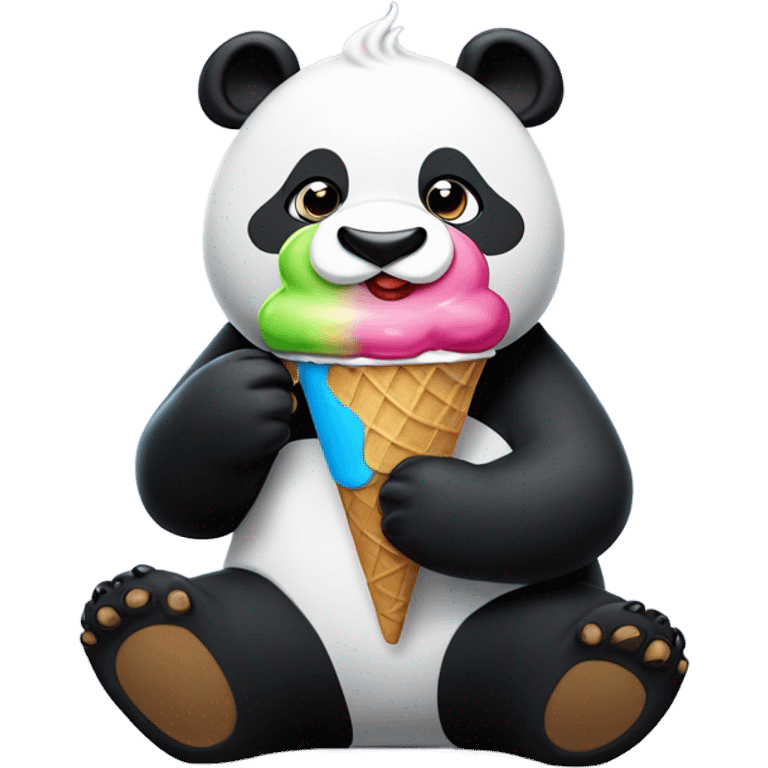 Panda eating ice cream emoji