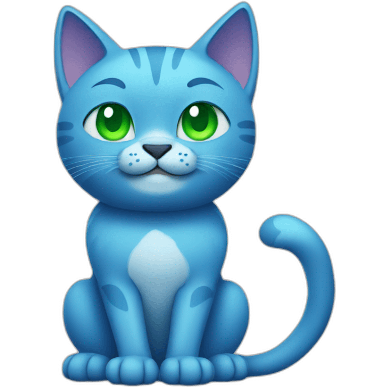 blue cat with green eyes thumbs up emoji