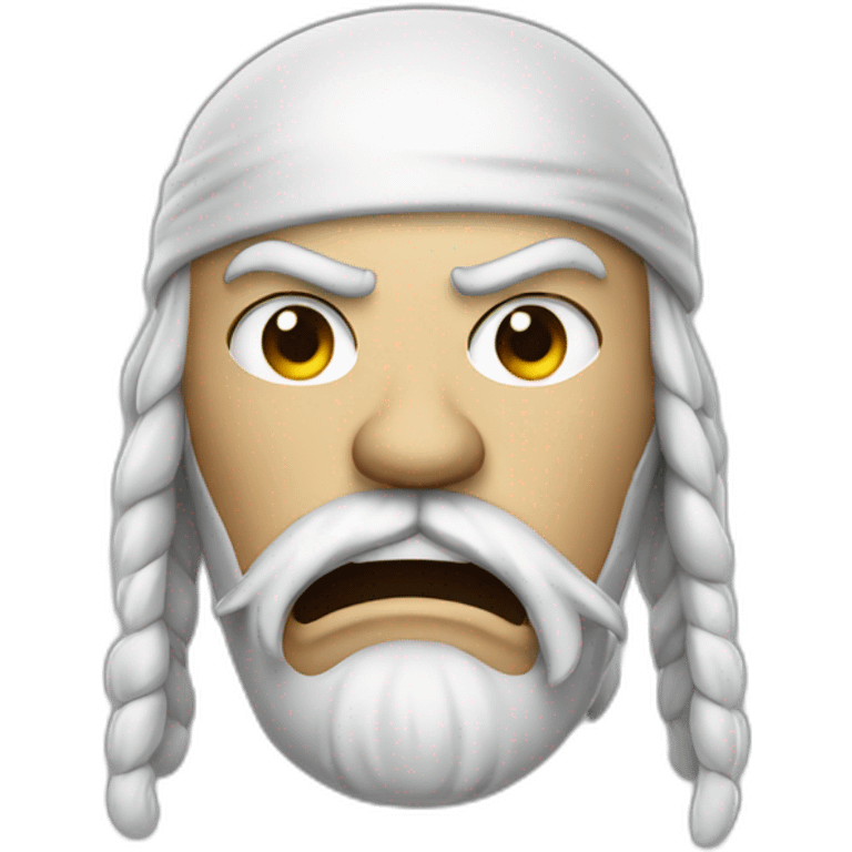 white pirate with angry face emoji