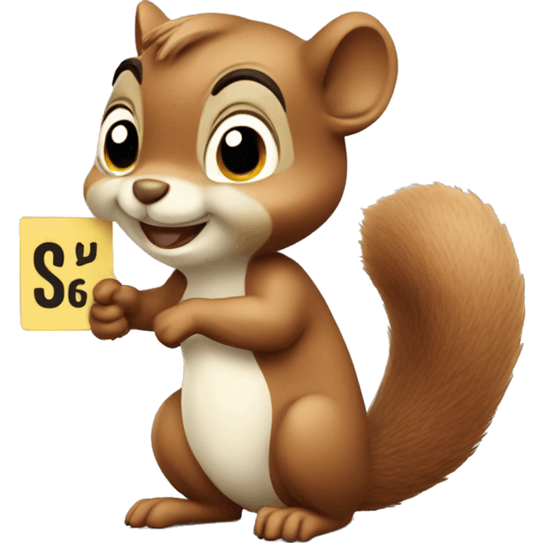 squirrel animal, with discount sign emoji