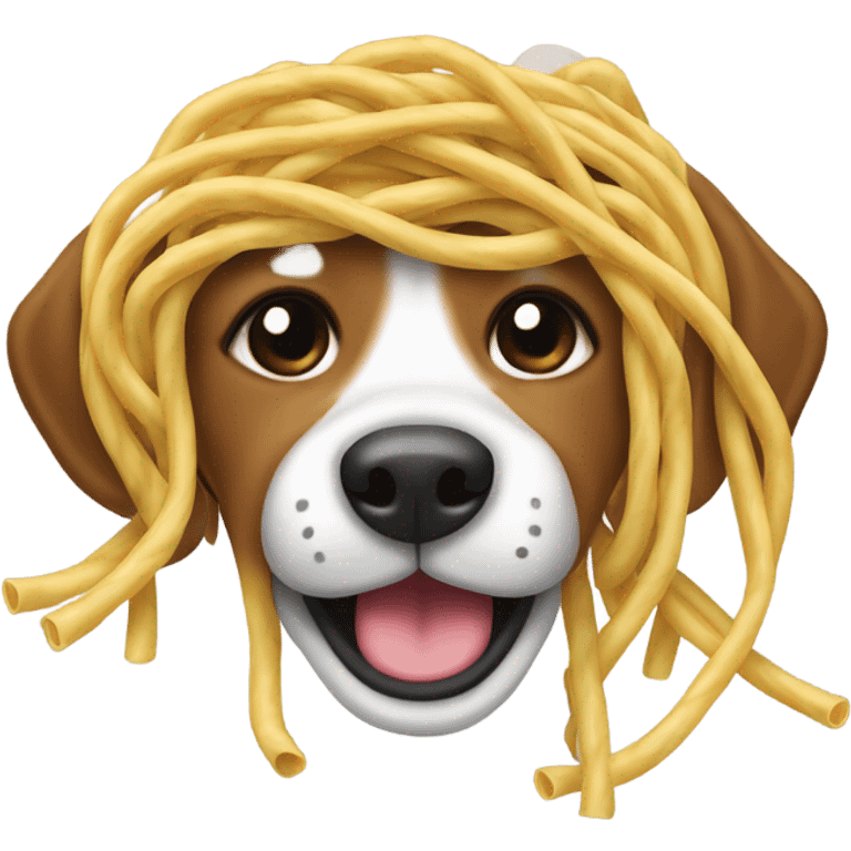 dog eating noodles emoji