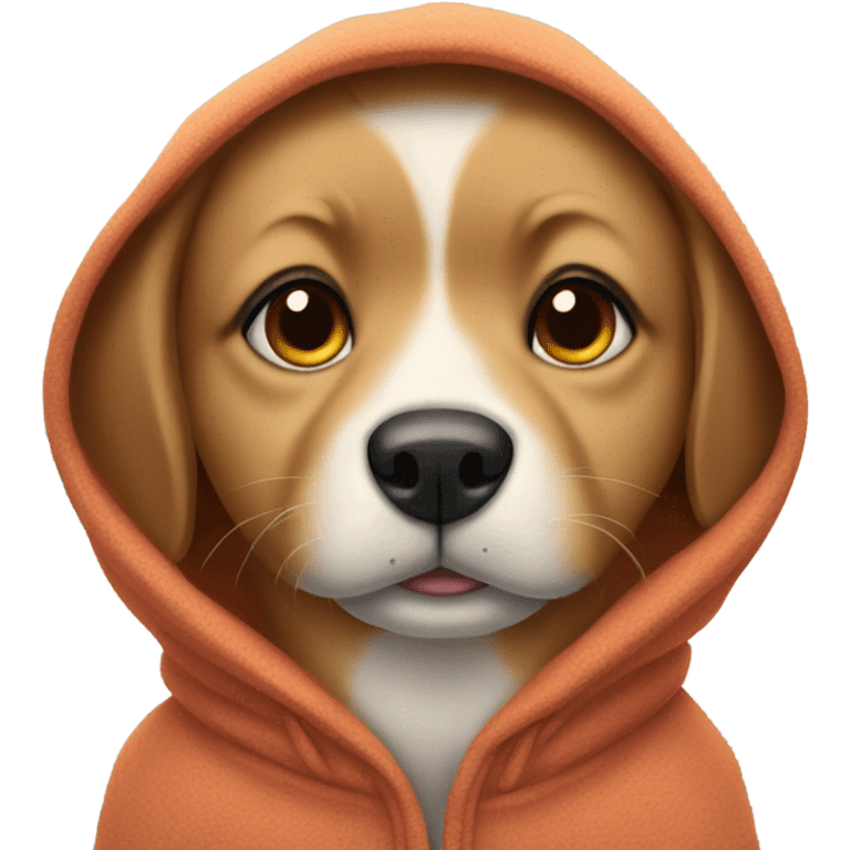 Dog wearing a hoodie emoji