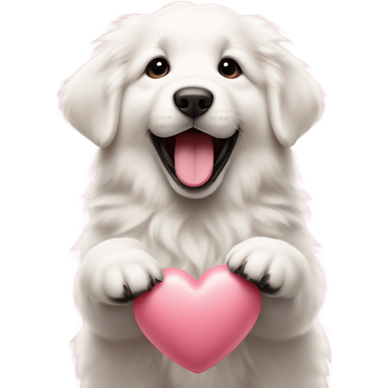 Great Pyrenees valentines puppy emoji